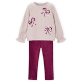 Mayoral Girls Bows Top & Leggings Set ~ Raspberry