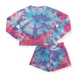 MIA New York Tie Dye Sweatshirt & Shorts Set 7-12 ~ Blue