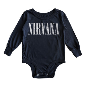 Rowdy Sprout Nirvana Nevermind l/s Onesie ~ Washed Black