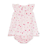 Petit Bateau Sleeveless Berry Print Dress w/ Bloomer ~ Pink