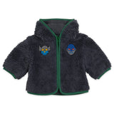 Stella McCartney Baby Boy Sherpa Jacket w/ Robot Patches ~ Dark Grey/Green