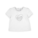 Mayoral Baby Girl Heart Graphic s/s T-Shirt ~ White