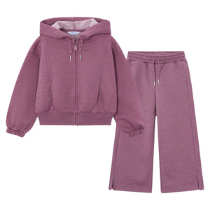Mayoral Girls Fleece Zip Hoodie & Sweatpants Set 7-12 ~ Violet