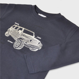 Mayoral Boys Glow in the Dark Jeep l/s T-Shirt ~ Blue