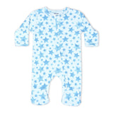 Baby Steps Zip Footie ~ Soft Blue Stars