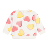 Petit Bateau Baby Hearts Print Sweatshirt ~ White