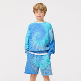 Molo Memphis Sweatshirt & Amil Shorts Set ~ Aqua Dye