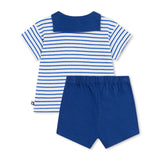 Petit Bateau Baby Striped Sailor Tee & Shorts Set ~ Cream/Blue