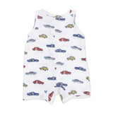 Angel Dear Sleeveless Muslin Shortie Romper ~ Race Cars