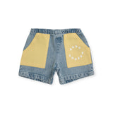 Bobo Choses Baby Denim Bermuda Shorts ~ Circle/Light Yellow