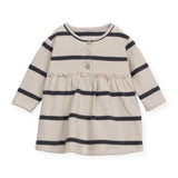 Play Up Baby Striped Sweatshirt Dress ~ Natural/Carbon