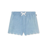 Petit Bateau Baby Sleeveless Chambray Blouse & Shorts w/ Scallop Detail Set ~ Blue