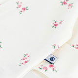 Petit Bateau Front Snap Floral Print Footie w/ Collar ~ White Multi