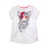 Appaman Girls Circle Tee 7-12 ~ Lightning Bolt Leopard/White