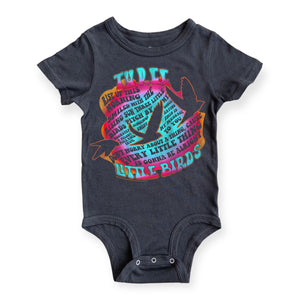 Rowdy Sprout Three Little Birds Bob Marley s/s Onesie ~ Washed Black