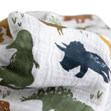 Little Unicorn Cotton Muslin Swaddle ~ Dino Friends