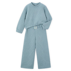 Mayoral Girls Padded Sweatshirt & Pants Set ~ Lake