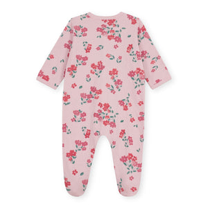 Petit Bateau Front Snap Floral Print Footie ~ Pink Multi