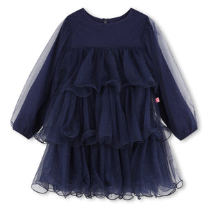 Billieblush Glittery Mesh l/s Dress ~ Navy