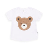 Huxbaby Furry Huxbear T-Shirt & Dreamy Denim Shorts Set ~ White/Blue