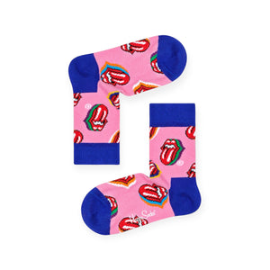 Happy Socks Baby Rolling Stones Candy Kiss Socks ~ Pink Multi