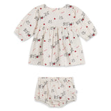 Stella McCartney Baby Girl Dove Print l/s Dress w/ Bloomers ~ White