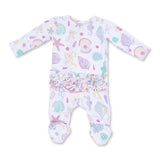 Angel Dear 2 Way Zipper Ruffle Back Footie ~ Beach Days