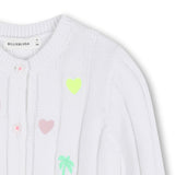 Billieblush Girls Embroidered Cardigan ~ White