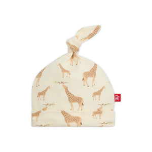 Magnetic Me Organic Cotton Knotted Hat ~ Jolie Giraffe Cream