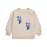 Bobo Choses Baby Pansy Flower Sweatshirt & Printed Leggings Set ~ Beige/Lavender