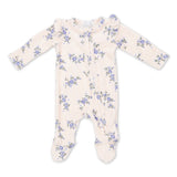 Angel Dear 2 Way Zipper Velour Frill Sleeve Footie ~ Hanna Floral