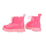 Mini Melissa Coturno Combat Boot ~ Pink Glitter