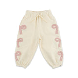 Oh Baby! Bow Applique Boxy Sweatshirt & Joggers Set ~ Sugar Cookie