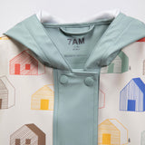 7am Rainwear Rain Poncho ~ Houses Teal