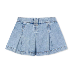 Mayoral Girls Pleated Denim Skirt 7-12 ~ Light Wash