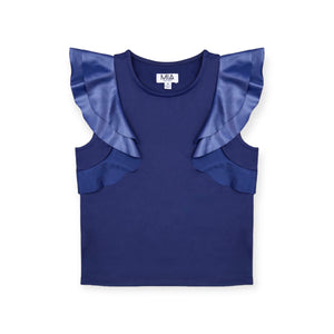 MIA New York s/s Flutter Top ~ Navy