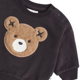 Huxbaby Furry Huxbear Sweatshirt & Sweatpants Set ~ Soft Black