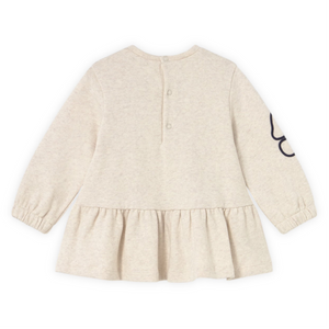 Mayoral Baby Girl Flowers Dress ~ Heathered Sand/Navy