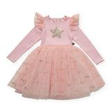 Petite Hailey Star Frill Tutu Dress ~ Peach