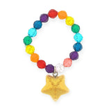 Sadie's Moon Rainbow Bead Resin Charm Bracelet