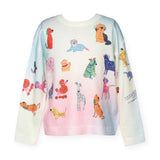 Hannah Banana Dog Printed Sweater 7-12 ~ Pink Multi