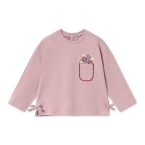 Mayoral Baby Girl Embroidered l/s T-Shirt & Floral Print Leggings Set ~ Mauve