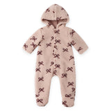 Rylee + Cru Baby Fleece Bunting ~ Bows/Blush