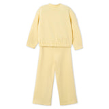 Mayoral Girls Pique Zip Sweatshirt & Pants Set ~ Vanilla