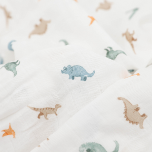 Little Unicorn Organic Cotton Muslin Swaddle ~ Little Dino