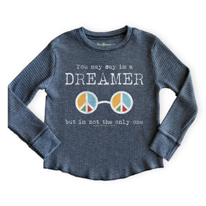 Rowdy Sprout Imagine Lennon Thermal l/s Tee ~ Vintage Black