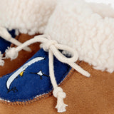 Bobo Choses Baby Beneath The Moon Suede Sherpa Booties ~ Light Brown