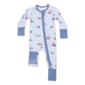 Angel Dear 2 Way Zipper Convertible Romper ~ Construction Vehicles