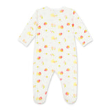 Petit Bateau Front Snap Tutti Frutti Print Footie ~ White Multi