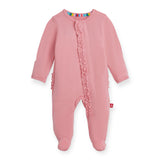 Magnetic Me Modal Ruffle Footie ~ Tickled Pink